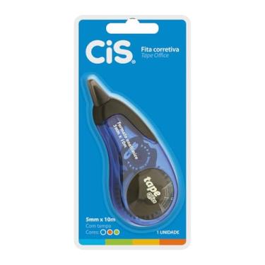 Imagem de Corretivo em Fita CIS Tape Office 5mmx10m, Cores Sortidas (Azul, Laranja ou Verde), Blister com 1 unidade