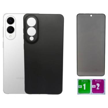 Imagem de Capa Aveludada Preta Para Galaxy S25 Edge + Pel. Privacidade - Mustang