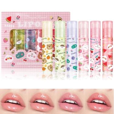 Imagem de Bekoeen Conjunto De Batom Gloss Labial Transparente Em Gel, 6 Unidades, Roll-On, Bálsamo Hidratante Longa Duração, Óleo Brilhante, Maquiagem Nutritiva Para Mulheres E Meninas