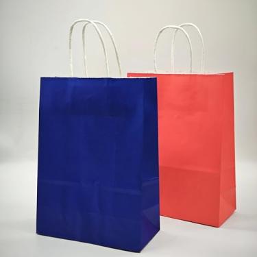 Imagem de JEYE Decorações de 4 de julho, sacos de presente vermelhos e azuis com alça, bolsas de festa pequenas para festa patriótica dos veteranos, dia da independência, desfile, boias comemorativas, pacote