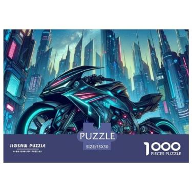 Imagem de Futuro motocicleta para adultos divertido 1000 peças de desenho animado anime quebra-cabeça brinquedo intelectual alívio de estresse brinquedo educativo jogo de decoração de casa desafio educacional