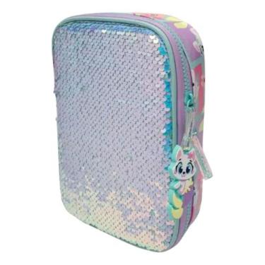 Imagem de Estojo Puket Grande Paete Pet Sereia, Verde Agua, UN