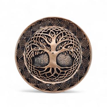 Imagem de Incensário de Vareta Árvore da Vida Sagrada Bronze 10 cm