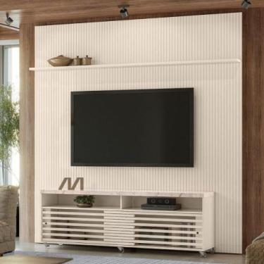 Imagem de Conjunto Painel e Estante Thundertop Calacata Off White - CASA H