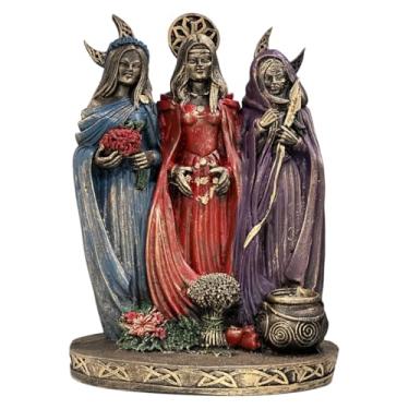 Imagem de Imagem Deusa Tríplice Lua Hecate Wicca Grega De Resina 26cm (Colorido)