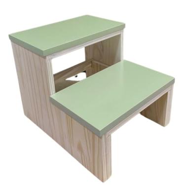 Imagem de 2 Degraus Reforçada para maca em Madeira Laqueada Adulto/infantil(VERDE CHÁ)