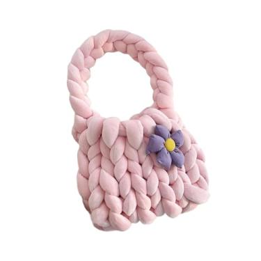 Imagem de UxicRuya Mulheres Bolsa de Crochet Saco acolchoado Bolsa Casual Versátil Decorativa macia de tecida à mão para viagens de primavera verão verão, Rosa