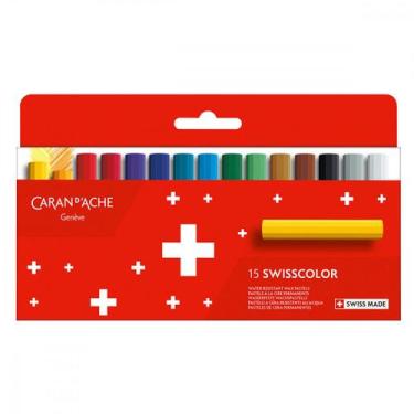 Imagem de Giz Pastel Caran d'Ache Swisscolor Wax Pastels com 15 Cores - 7002815 