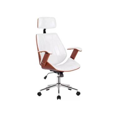 Imagem de Cadeira Escritório Ergonômica Presidente Giratória - Fratini, Branca