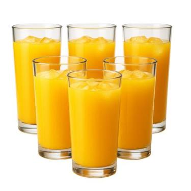 Imagem de Conjunto 6 Copos De Vidro 255ml Ruvolo Para Água Suco Drink Lavável