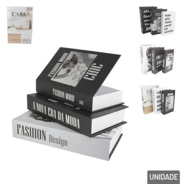 Imagem de Caixa Decorativa Livro 3 Peças Estampass - Tudo em Caixa - Genérico