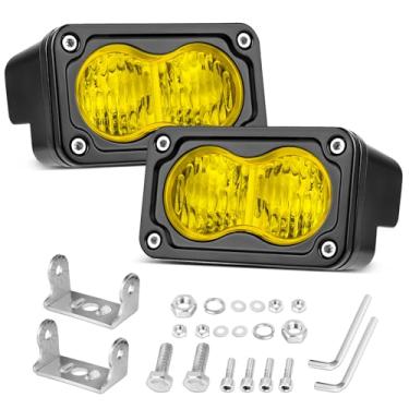 Imagem de Niking Auto Luzes De Led Amarelas 2 Peças 3" 40W Faróis Neblina Para Motocicletas, Direção, Âmbar, Inundação, Pequena, Off-Road, Perseguição, Vala Caminhões, Utv, Suv, Atv, Surron