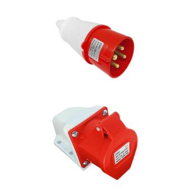 Imagem de Tomada industrial macho e femea 3p + terra 32a 380v - CNC