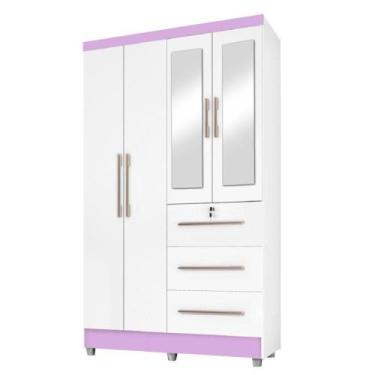Imagem de Guarda Roupas Solteiro Com Espelho Pés Tokio Branco Flex - J A
