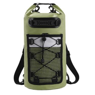 Imagem de Mochila de praia à prova d'água, bolsa tipo balde para acampamento e natação (Verde, 20L)