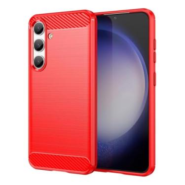 Imagem de Capa Case Galaxy S24 Plus (Tela 6.7) Carbon Fiber Anti Impacto (Vermelho)