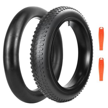 Imagem de BALINGE 20 pneus de bicicleta elétrica 3.0 Fat 20x3 E-Bike Pneu resistente ao desgaste de alto desempenho E-Bike Mountain Snow 20x3 pneus de bicicleta (1 pneu 1 tubo 2 alavancas, 50,8 cm)