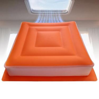 Imagem de ZOIZ Isolador De Ventilação Para Rv, Capa Inflável Claraboia Com Material Tpu, Proteção Universal Camper 14 Pol. X 3 Saídas Ar Camper/Trailer/Rv (Laranja)