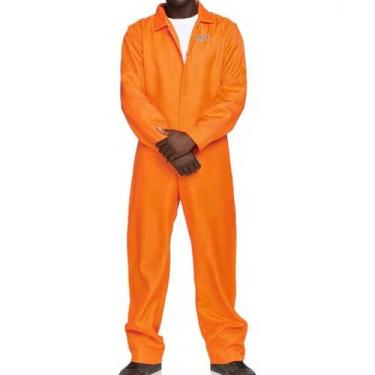 Imagem de Pivanzore Women's Prisoner Jumpsuit Jail Costume Men Halloween Jail Playsuit Adult Inmate Criminal Cosplay Costume Overalls (Men Orange, XL)