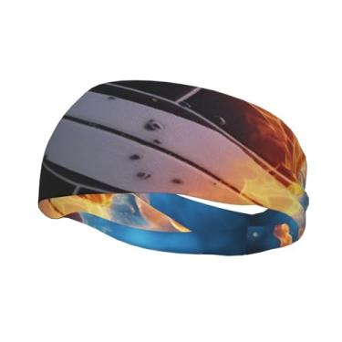 Imagem de Bandanas de corrida para homens e mulheres, faixas de transpiração de vôlei no gelo e fogo, com absorção de umidade, faixas esportivas para suor, moda, lenço de cabeça atlético, faixa de cabelo