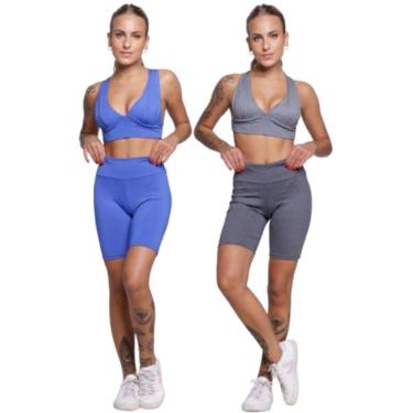 Imagem de KIT 2 Conjunto Top Bojo e Bermudinha Serra e Mar Roupa Para Academia Treino Moda Fitness-Feminino