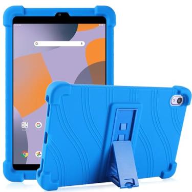 Imagem de Kwamaz Capa para tablet Onn de 8 polegadas (2024) modelo 100135923, capa de silicone macio infantil para Walmart Onn Tablet 8 polegadas (4ª geração), azul