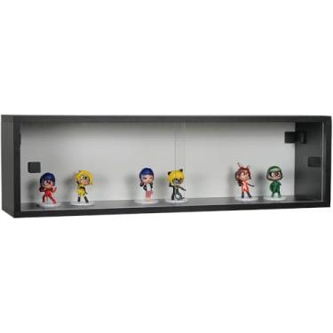 Imagem de EVOLUKIT, Nicho 80x23x18 Preto c/Portas de Acrílico Puxador Montante Preto