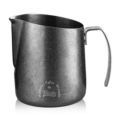 Imagem de Bincoo Jarra de espumador de leite de 750 ml - copo de espuma de leite barista de aço inoxidável com design de cristais de gelo - Acessórios profissionais de café expresso e cappuccino para máquina de