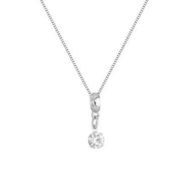 Imagem de Colar Pingente Ponto de Luz Banhado a Prata 925 - Work Semijoias, 45 c
