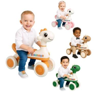 Imagem de Motoca Infantil De Equilíbrio C/ Luz E Som Dino Laranja - HK Brinquedo