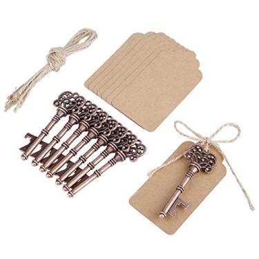 Imagem de Dioche Conjunto de Chaveiro de Abridor de Garrafas de Chave de Chave de Coração Vintage 12pcs Com Design de Liga de Cobre, Perfeito para Favores de Casamento, Festas e Decorações