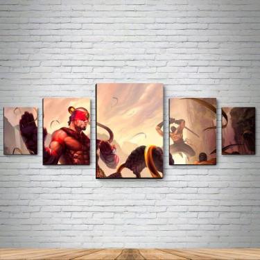 Imagem de kit 5 quadros decorativos em mdf League of Legends Lee Sin (ATG8478) -