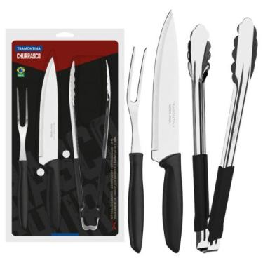 Imagem de Kit para Churrasco Tramontina Plenus Preto 3 Peças 23498/449