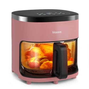 Imagem de Fritadeira de vidro 6 em 1, fritadeira a ar de 4,5 litros com panela de vidro de visualização, fritar a ar, desidratar, tecnologia Air Crisp, cesta antiaderente e lavável na lava-louças, 97% menos