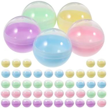 Imagem de VOSAREA 50Pcs Fillable Twisted Balls Multi Purpose Empty Balls for Vending Machines and DIY Crafts Assorted Pastel Colors for Parties and Gumball Machines