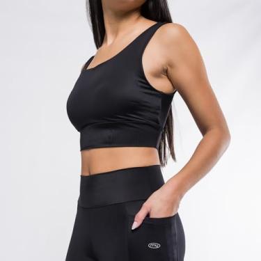 Imagem de Top Feminino Marcio May Fitness Slim Glow Preto