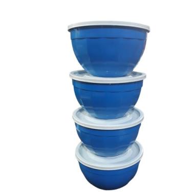 Imagem de Kit Com 4 vasilha Plástico/Pote de Tapoer - oyakemi, Azul