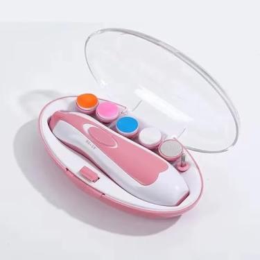 Imagem de Cortador e Lixador Elétrico de Unhas para Bebê e Adulto com Luz Led, 6 Lixas Coloridas para Varias Idades (Rosa)