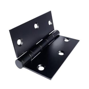 Imagem de Kit 3 Dobradiças 3 ½ X 3 C/Reto Inox Com Rolamento - DS, Preto, 3 12 x