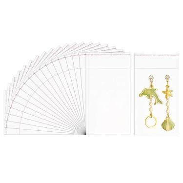 Imagem de Pequenos sacos transparentes de celofane 5 x 7,6 cm, 500 peças, sacos autovedantes, 1 mil, sacos de plástico OPP para joias, brincos, doces, velas de padaria, sabonete, biscoitos