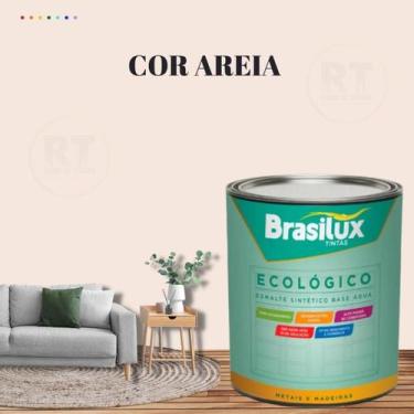 Imagem de Esmalte Sintético Brasilux Base Água Ecologico Cor Marrom 800ML Brilha