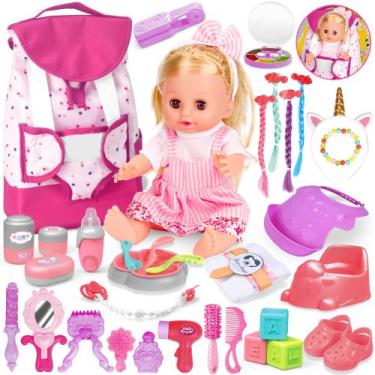 Imagem de Conjunto de brinquedos para bonecas PROOU Baby Care & Hair Salon com 3