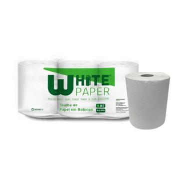 Imagem de Papel Toalha Bobina Branco White Paper com 6 rolos de 200 metros, 6 un