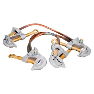 Imagem de Conjunto de Aterramento Temporário Baixa Tensão Conector 4 Grampos Olha E Cabo Cristal 25mm