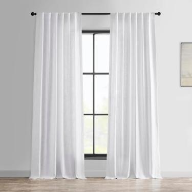 Imagem de HPD Half Price Drapes Cortinas de linho pesado para quarto 127 x 213 cm (1 painel), FHLCH-VET13191-84, arroz branco