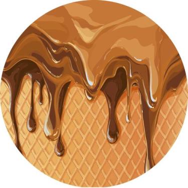 Imagem de Painel de Lona Redondo Sorvete com Calda - Fabrika De Festa, 160x160cm