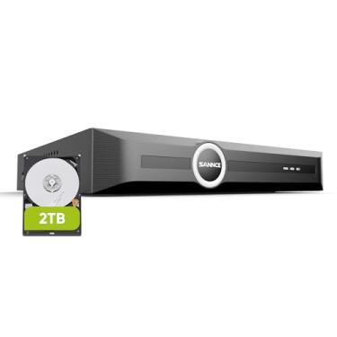 Imagem de SANNCE NVR de 6 MP para sistema de câmera de segurança doméstica PoE com HD de 2 TB, tecnologia S+265, armazenamento de até 6 TB, reprodução inteligente, acesso remoto, gravação 24 horas por dia, 7