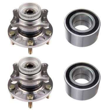 Imagem de SCITOO Conjunto de cubo de roda dianteira traseira de 4 peças 510093 512492 adequado para Hyundai Elantra 2011-2016, para Hyundai Veloster 2012-2016, para Kia Forte/Forte Koup 2014-2016, para Kia