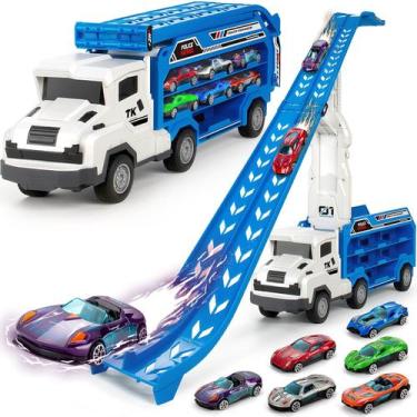 Imagem de Truck Car Toys BainGesk Race Track com transportador para crianças de 