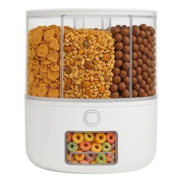 Imagem de Dispenser Para Cereais Porta Cereal Giratorio 6 Divisorias Branco